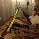 Steinway plate being removed